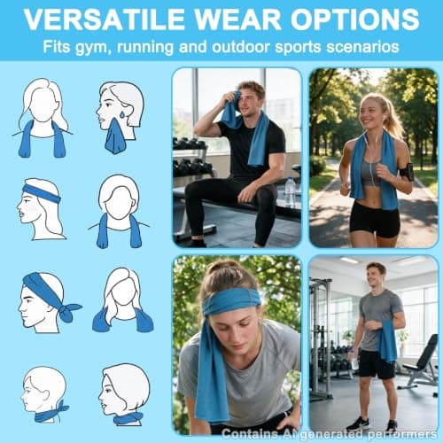 Huglux 3 Pack Cooling Towels,30 x 90 cm Cool Gym Towel for Neck & Face — view 5