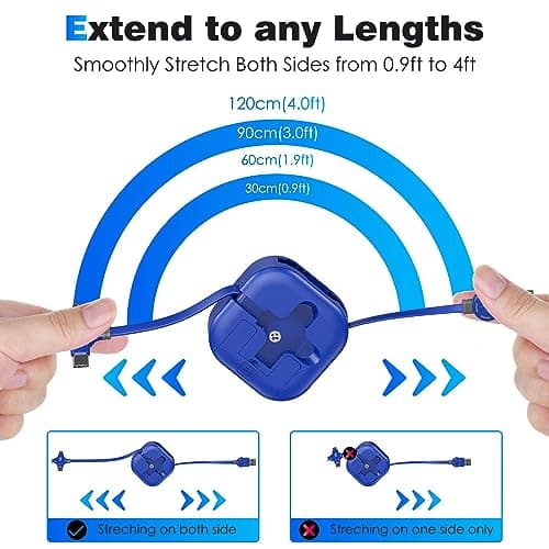 ASICEN Multi Charger Cable, 2Pack 1.2M, 3 in 1 Charging Cable — view 6