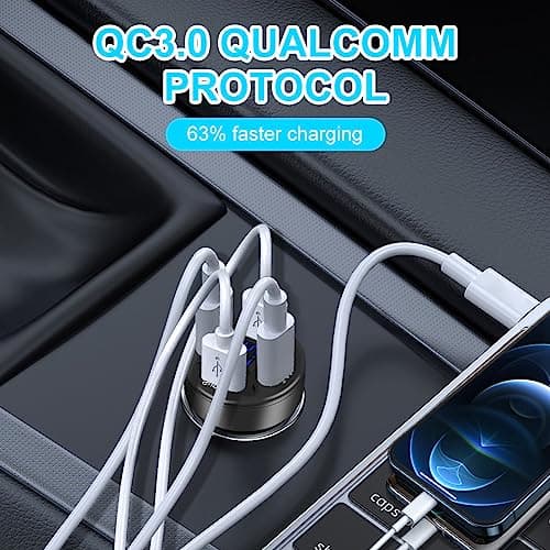 AXFEE 66w USB Car Adaptor, 4 Port USB Car Charger with Quick Charge 3.0 USB — view 4