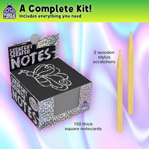 Scratch Notes - Silver Holographic Scratch Art Paper for Kids — view 4