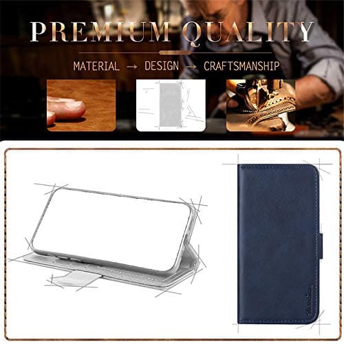Shantime Faux Leather Case for ZTE Telstra 5G Hotspot 2 - Blue — view 6