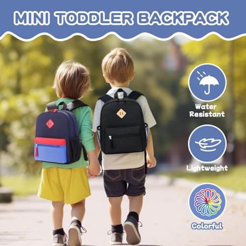 QIXIHU Toddler Backpack for Boys Girls, 12'' Mini Preschool Backpack for Kids Age 2-4 Years Old Small Toddler Bookbag for Kindergarten with Chest Buckle and Reflective Strip — view 2