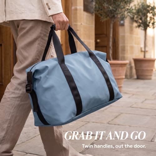 LUGG Travel Duffle & Toiletry Bag Set – 900D Waterproof PVC Holdall with Detachable Shoulder Strap, Spacious Weekend Gym Bag & Matching Wash Bag, Lightweight Durable Travel Bag for Men & Women — view 6