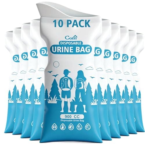 Disposable Urine Bags 10 PCS – 900ML Portable Pee Bags for Travel, Emergency Unisex Urinals for Men Women, Leak-Proof Vomit Bags for Car Camping Road Trip, Travel Potty for Adults Pregnant Patient
