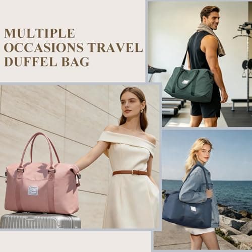 VMIKIV Sports Gym Bag Womens Travel Duffle Bag Mens Weekend Cabin Bags for Overnight,Hospital,Undearseat Carry on Hand Luggage for Easyjet,for Ryanair,for Vacation,Shopping,Casual — view 3