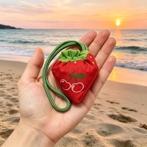 4Pack Foldable Reusable Shopping Bags Fruit Pattern Tote Bags with Drawstring Large Capacity Waterproof Machine Washable Grocery Bags Compact Portable for Travel Picnic Beach Gym Daily Use (B) — view 3