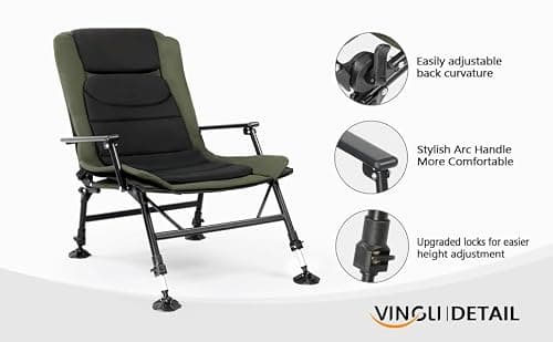 Bonnlo Professional Foldable Fishing Chair, Outdoor Reclining Camping Chair — view 6