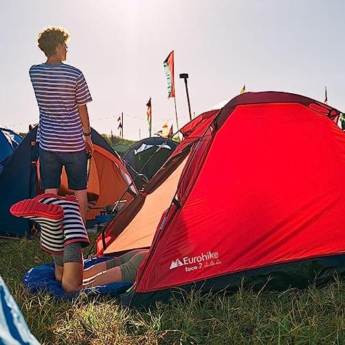 Eurohike Toco 4 Dome Tent for 4 People with Sewn in Groundsheet, 4 Man, Easy to Pitch, Lightweight, Compact, Ideal for Festivals, Weekend Trips, Wild Camping, Hiking, Backpacking, 2000mm HH, Blue — view 6