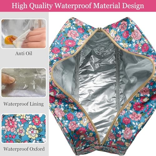 wordmouk Toiletry Bag Large Hanging Travel Wash Storage Bag Makeup Cosmetic Organiser Bags with Zippers Portable Waterproof Gym Shower Bathroom Make up Organizer for Women Girls Ladies, Pink Rose — view 3