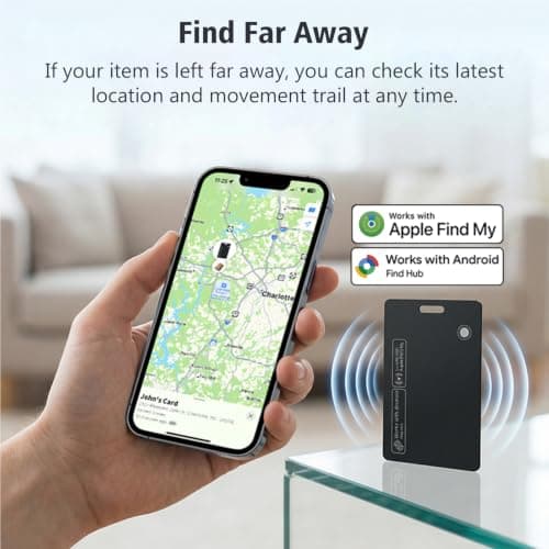 1.7MM Slim Wallet Tracker Card Compatible with Apple & Android — view 5