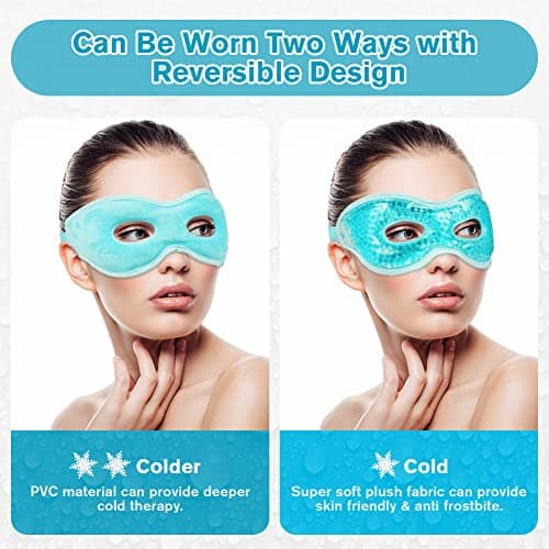 ACWOO Cooling Eye Mask, Reusable Hot/Cold Therapy Gel for Puffy, Dark Circles, Headaches, Migraines, Sinus Pain, Dry and Swollen Eyes — view 6