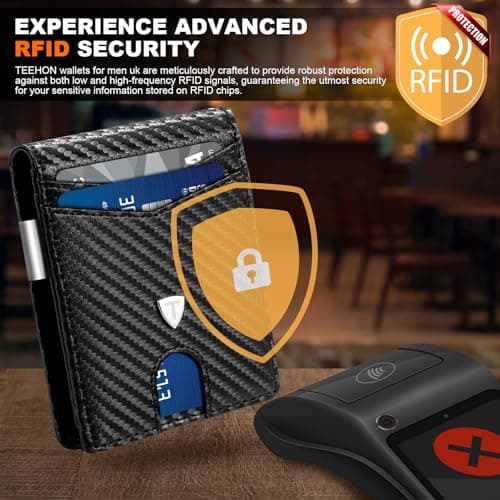 TEEHON Mens Wallets - Slim Wallets for Men UK with RFID Blocking & Gift Box — view 3