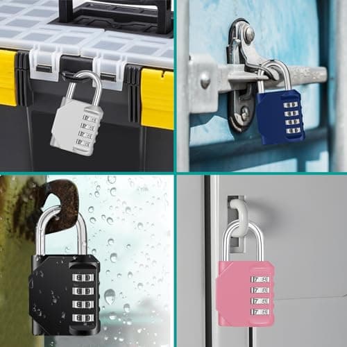 ZHEGE 4-Digit Combination Lock with Resettable Code (Pink) — view 5
