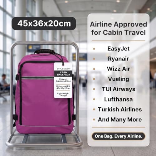 Easyjet Cabin Bag 45x36x20 Carry On Bag New Easyjet 45x36x20 - Pink — view 6