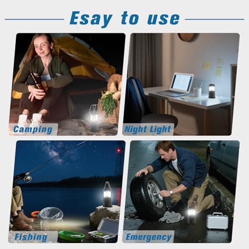 U+U 2 Pack Camping Lanterns, Portable Camping Lights Battery Powered, Collapsible Camping Lanterns, Camping Lamp for Outdoor Emergency Tent, Black — view 4