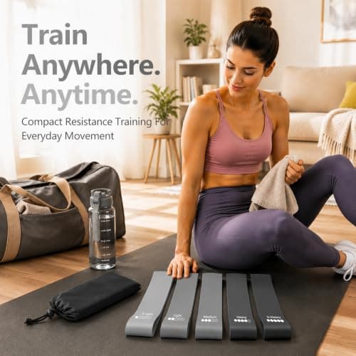 Resistance Bands Set, 5 Mini Loop Exercise Bands with X-Light to X-Heavy Resistance for Full-Body Workouts, Pilates, Stretching, Strength Training, Home Gym and Travel, TPE Fitness Bands — view 6