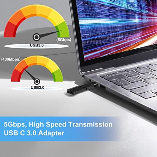 YRIKE USB C to USB A Adapter (Pack of 6), High Speed Data Transfer, Compatible with MacBook Pro, Samsung Galaxy, Huawei and Other C-type Devices — view 5