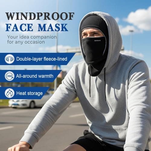 Thermal Balaclava for Men, Winter 4 in 1 Windproof Ski Mask, Winter Balaclava for Men, Women, Thermal Warmer, for Skating, Skiing, Running, Cycling (Yellow) — view 3