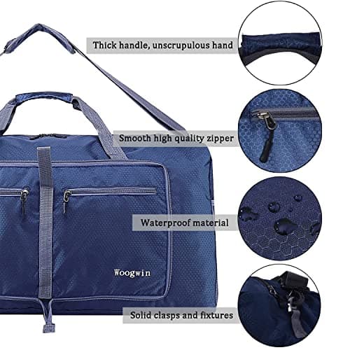 ehsbuy 60L Foldable Travel Duffle Bags for Men Women Large Holdall Waterproof Overnight Weekend Bags for Gym Luggage — view 5