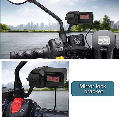 XMSJSIY USB Motorcycle Charger 5V 3.1A Dual Type-A Phone Charger Adapter — view 5