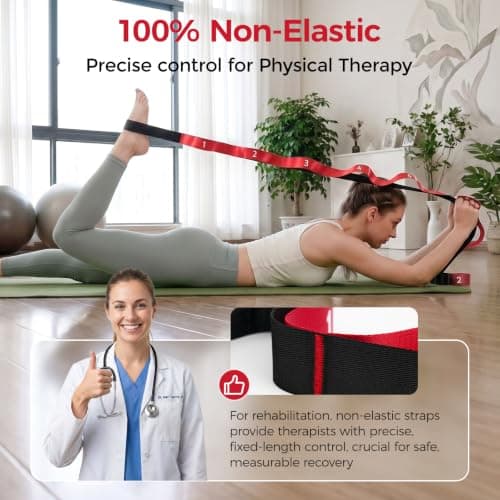 Slim Panda Yoga Strap with 12 Numbered Loops for Stretching, Non-Elastic — view 5
