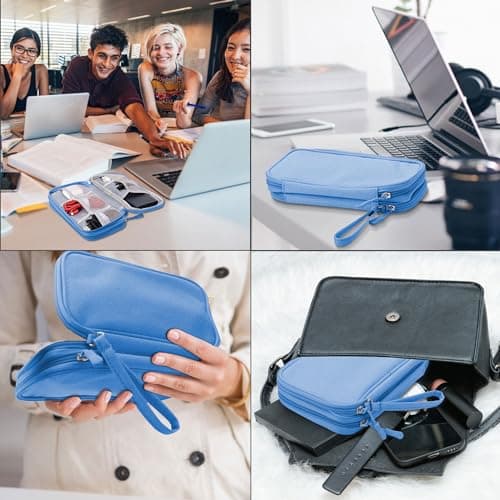 Arae Travel Essentials Electronic Organizer Double Layer - Sky Blue, M — view 6