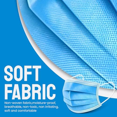 500 Disposable Face Masks 10 Boxes 3-Layer Breathable Soft Ear Loops — view 5
