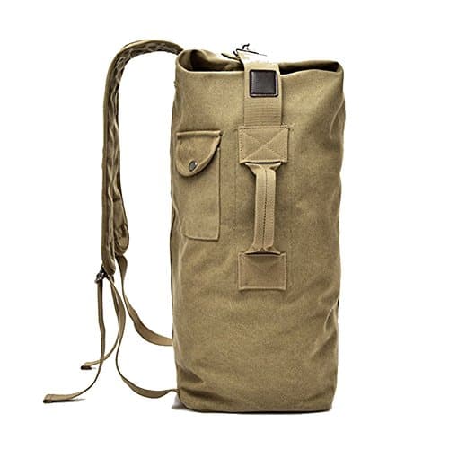DETECH Large Capacity Travel Climbing Bag Tactical Military Duffel Bag Top Load Double Strap Canvas Backpack — view 4