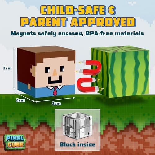 Pixel Cube 120 Piece Magnetic Building Mine Blocks Set with Travel Tin — view 5