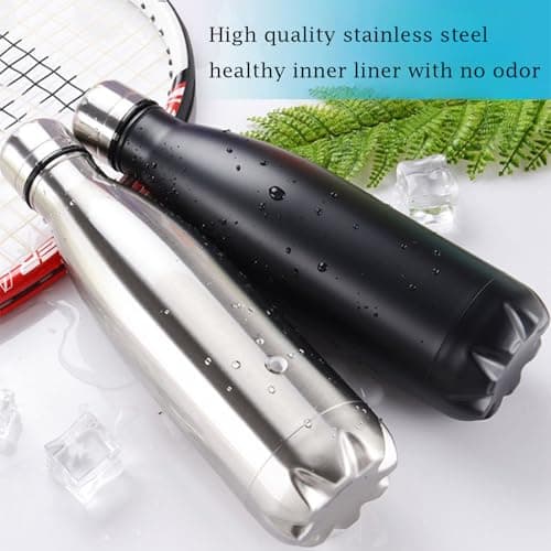 Insulated Water Bottle,500ml/17oz Stainless Steel Double Wall Metal Leak Proof Vacuum Flask,Keep Hot & Cold Drinks,Drinking Thermal for Outdoor Sports Camping Cycling for Kids &Adults (White) — view 4