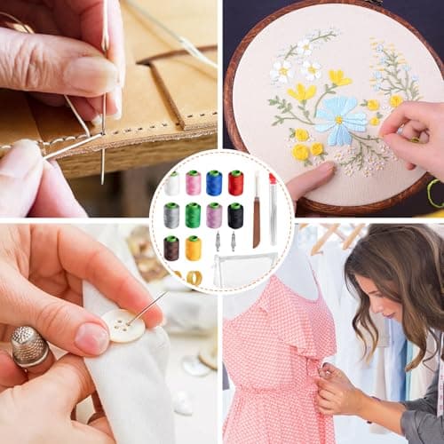 42 Pcs Sewing Kit, Stainless Steel Hand Sewing Needles, Multi-Purpose Needle Threaders, DIY Repair Craft, Easy Handling and Portability for Craft and Sewing-Making — view 5