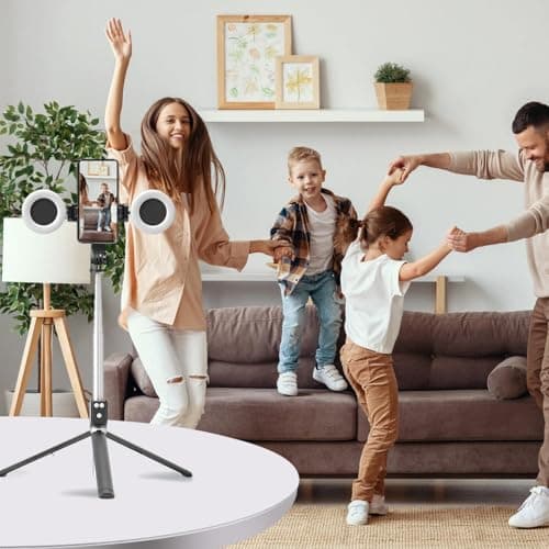 6-in-1 Selfie Stick Tripod With 2 Lights - 67Inch Height Portable Wireless Remote Phone Tripod For Travel | Cell Phone Holder | Travel Phone Tripod Stand Fit For Most Smartphones, For Recording — view 2
