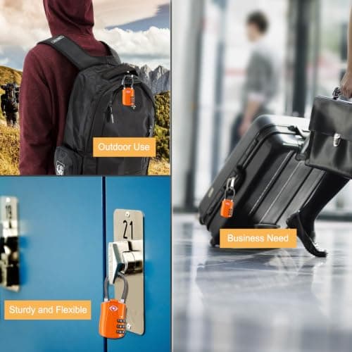 Diyife TSA Approved Luggage Locks with Flexible Steel Cable, Easy to Set up — view 4