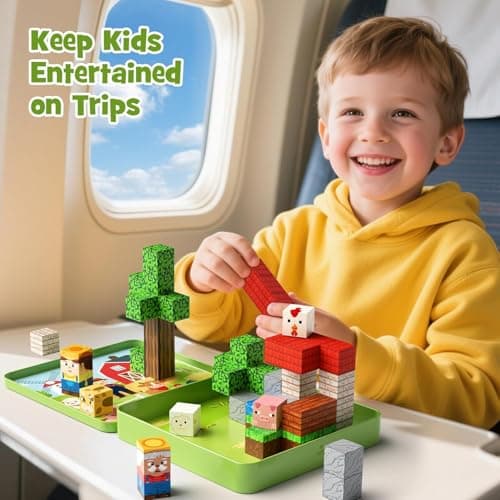 STEM MATCH Magnetic Blocks Travel Set: 49-Piece with Storage Tin for Kids — view 2