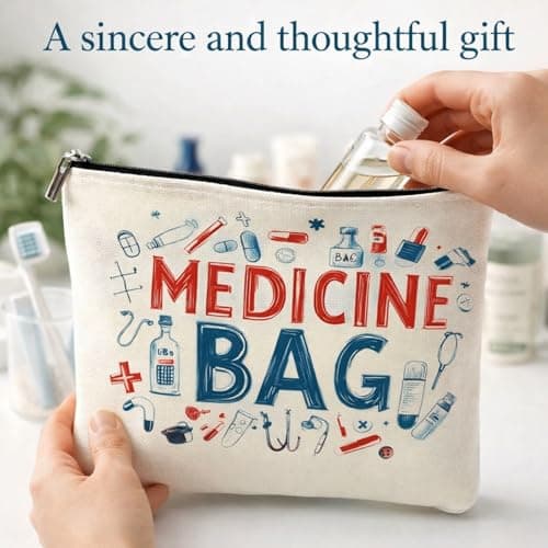 Personalised Medicine Bag,Portable Travel Storage Bag with Zipper,Small Makeup Bag Organizer for Women,Storage Case for Medicines,Travel Accessories for Medications, Pi/lls, First Ai/d & Cosm/etics — view 5
