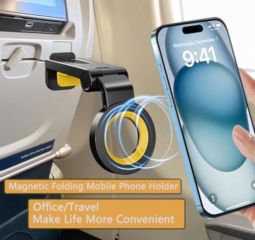 Kuyotine Airplane Phone Holder, Travel Magnetic Rotatable Phone Mount — view 2