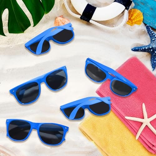 BOUBONI Colorful Party Sunglasses Bulk 20 Packs for Wedding Beach Summer Pool Party Supplies Goodie Bags Stuffers (Dark Blue, Millimetres, 145) — view 4