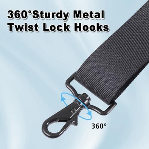Vigorport Shoulder Strap, 59” Fixed Cushion Pad Luggage Shoulder Strap, Universal Bag Strap Replacement for Briefcase, Laptop, Duffel with Swivel Hooks (Black, 59 Inch) — view 5