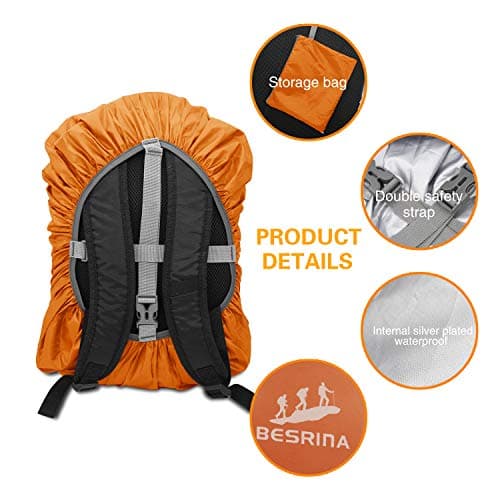 Besrina 15-90L Waterproof Backpack Rain Cover with Reflective Safety Strip — view 2