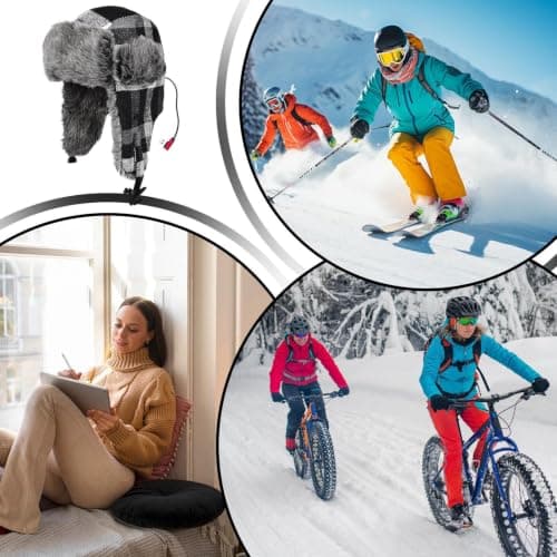 Winter Trapper Hat Plug-in Plush 3-Temperature-Setting Protection — view 4