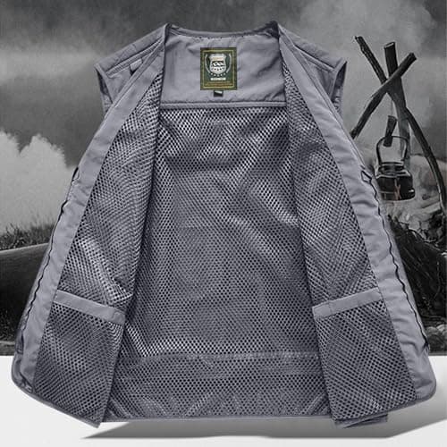 Men’s Utimen’s Utility Giletlity Gile Cargo Vests with Multi Pockets Outdoor Lightweight Travel Security Vest Plus Size Sleeveless Zip up Jackets for Tool Work Fishing Hiking — view 5