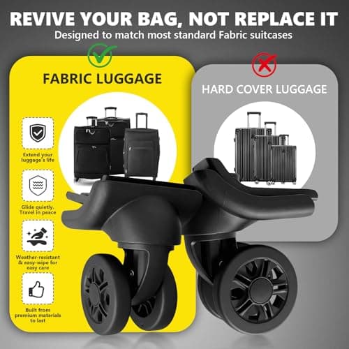 Luggage Wheels Replacement Wheel for Luggage Suitcase Repair 360° Rotating Suitcase Replacement Wheels with 4 Mounting Holes H045 — view 6