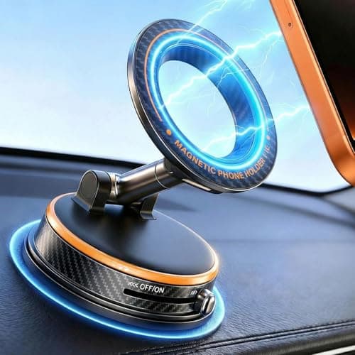 Uprosdik Orange Magnetic Phone Holder for Car, 360° Adjustable