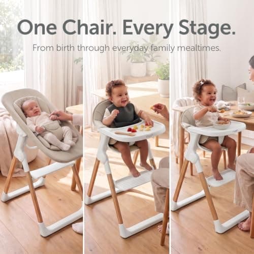 Baby Elegance Mash High Chair Bundle for Babies & Toddlers (0-3yrs) - White — view 3