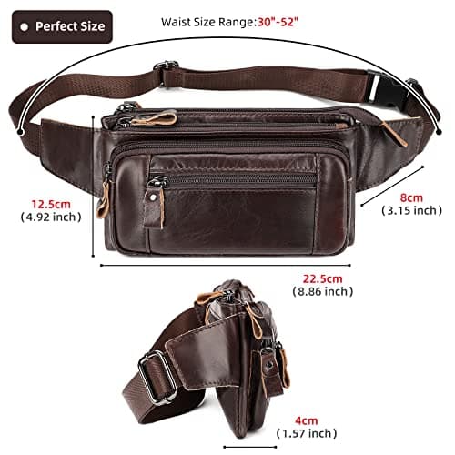 Bumbags Leather Fanny Pack for Men Women, foldie Travel Bag Cross Body — view 4