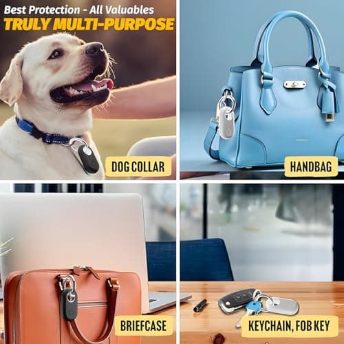 SmartTag2 Holder for Samsung Galaxy SmartTag 2 Case. Anti Lost Anti-Scratch Secure Keyring for Pet Collar Key Bag Luggage Travel. Silicone Protective Smart Tag 2 Keychain Cover (4 Pack, Black/Blue) — view 6