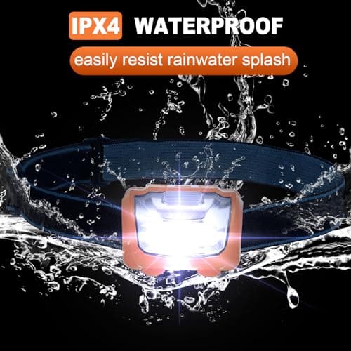 Macarrie 18 Pack LED Headlamps Bulk, Ipx4 Waterproof 3 Modes, Orange — view 4
