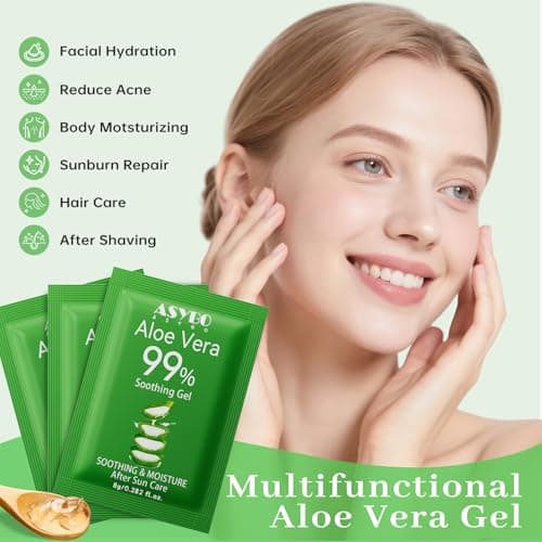ASYBO 30 Pack Natural Aloe Vera Gel -99% Pure Moisturizing Aloe Vera, Soothing and Hydrating, Sunburn and Scar Repair, Portable Travel Size, After Sun Care for Face Body Hair — view 5