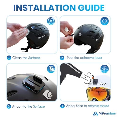 MiPremium Adhesive Mount Kit Sticky pads for GoPro Hero 13 12 11 10 9 8 7 6 5 Session & Other Action Cameras Flat & Curved Helmet Mounting attachment Accessories (10 Pack) — view 6