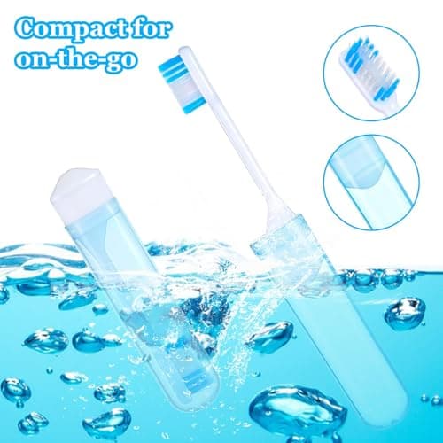Portable Travel Toothbrush Set,6PCS Adult Foldable Toothbrush with Mini Toothpaste Children Travel Toiletries Soft Bristles Individually Packaged Trip Size Toothpaste Kit for Trip Camping Hotels — view 4